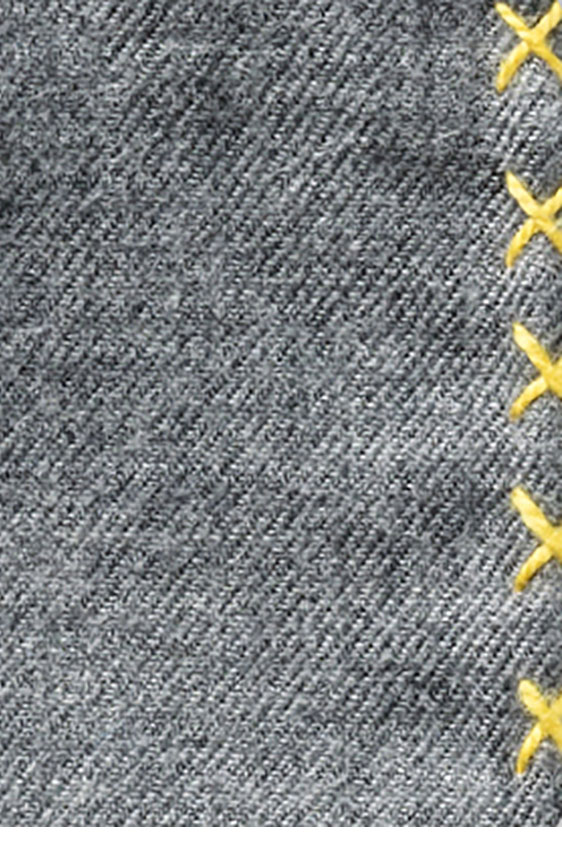 Серый нагрудный платок с жёлтой окантовкой