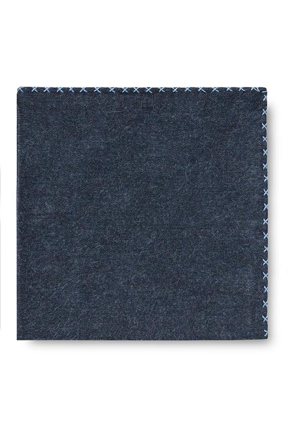 Синий нагрудный платок с голубой окантовкой
