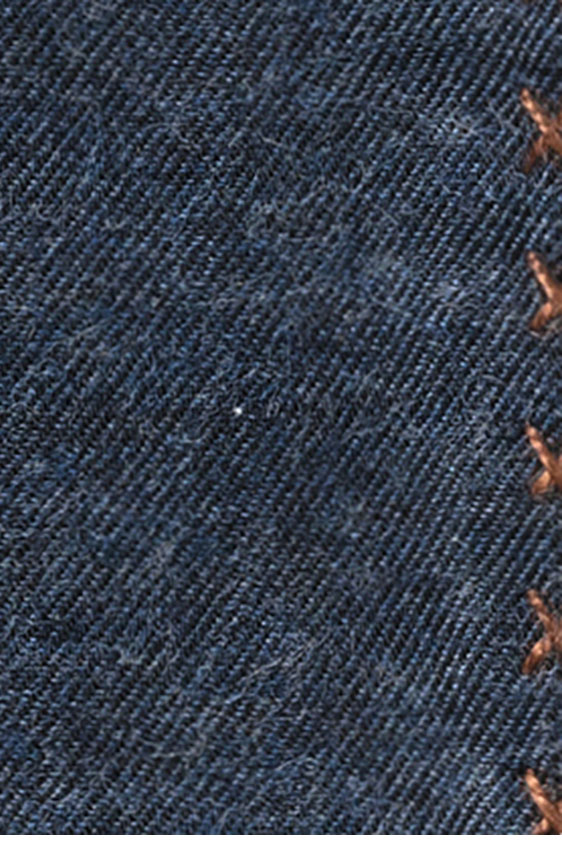 Синий нагрудный платок с коричневой окантовкой