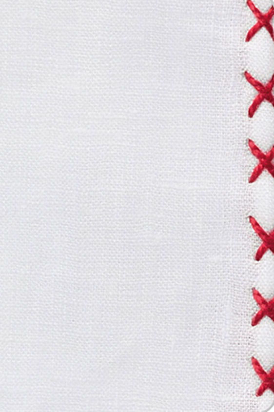 Белый нагрудный платок с голубой окантовкой