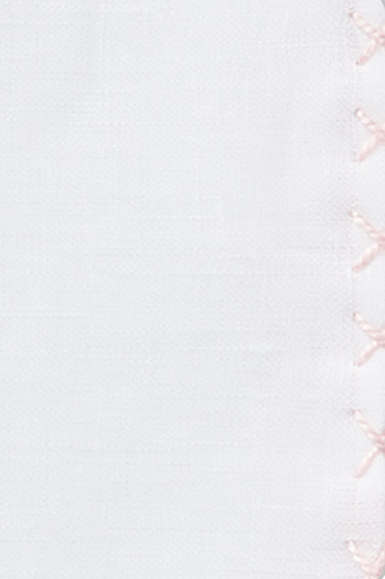 Белый нагрудный платок с розовой окантовкой