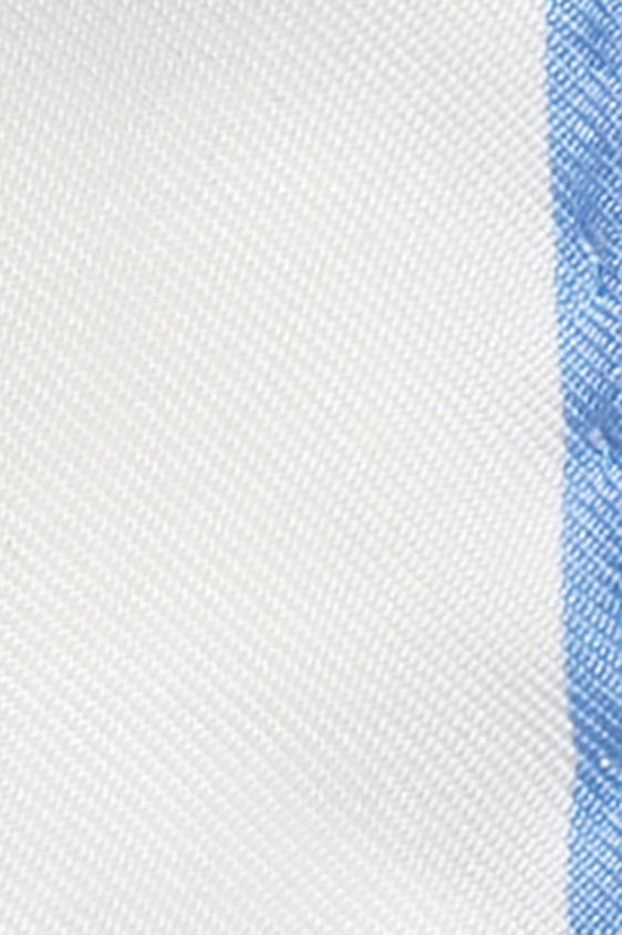 Белый нагрудный платок с голубой окантовкой