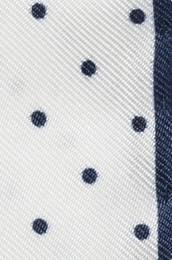 Белый нагрудный платок в мелкий горошек