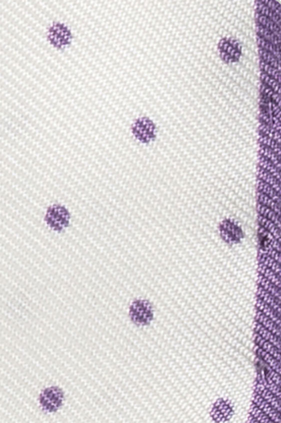 Белый нагрудный платок в мелкий горошек