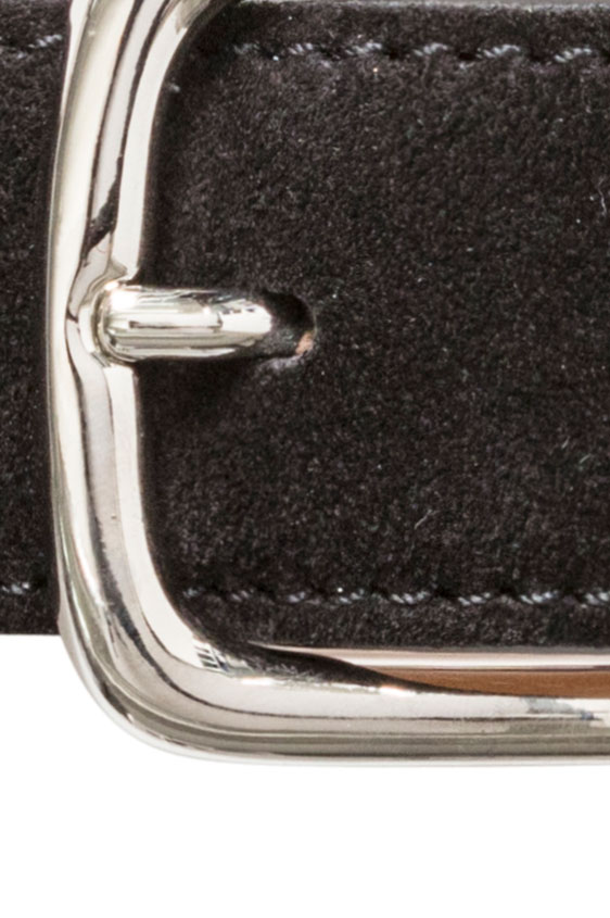 Черный ремень из замши