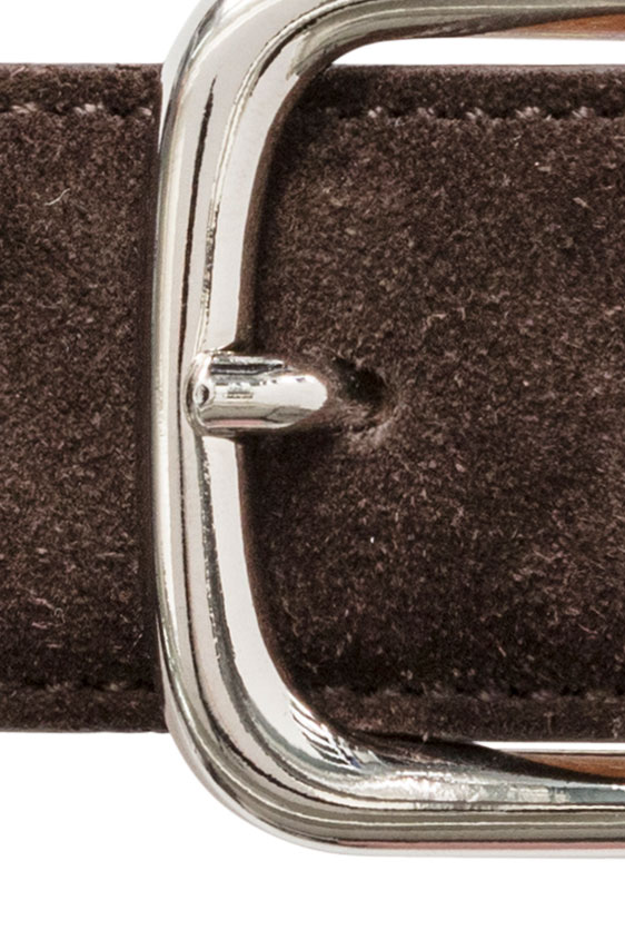 Темно-коричневый ремень из замши