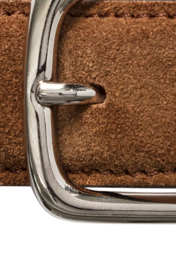 Коричневый ремень из замши