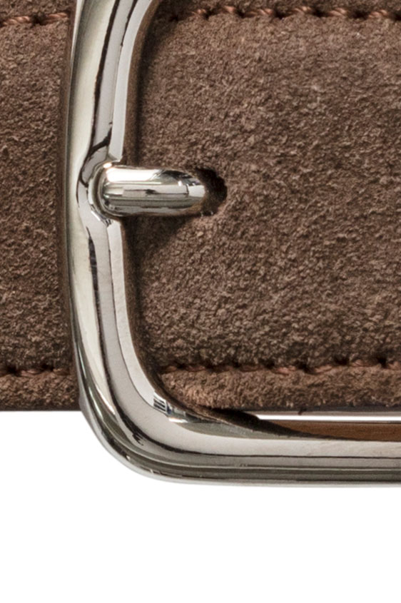 Коричневый ремень из замши