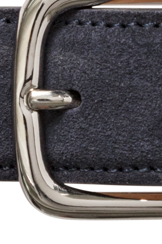 Синий ремень из замши