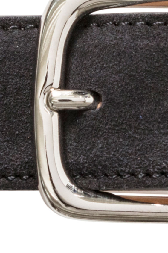 Темно-серый ремень из замши