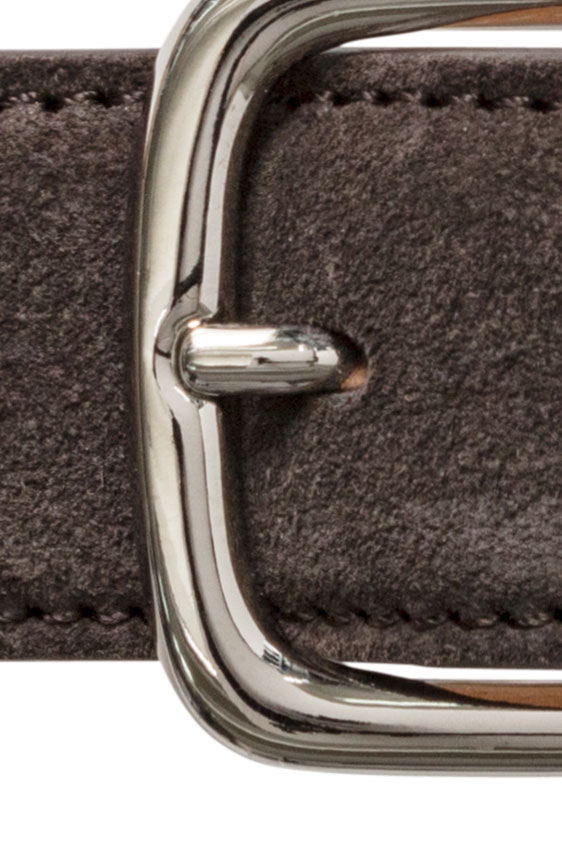 Темно-коричневый ремень из замши