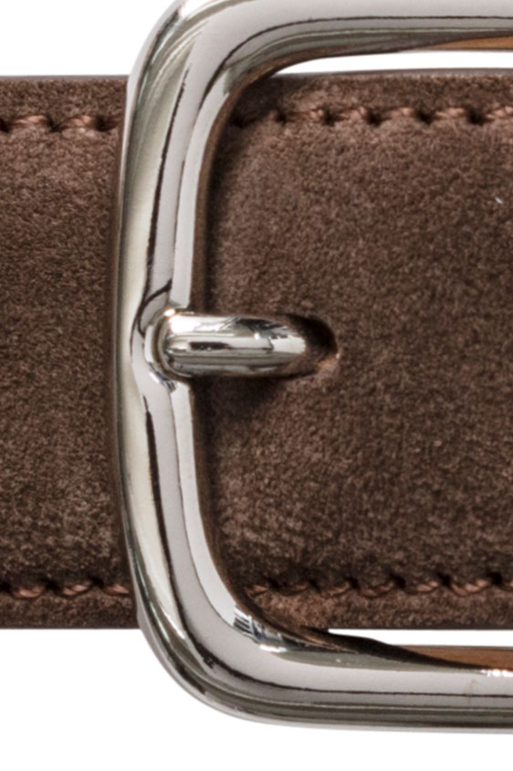 Коричневый ремень из замши