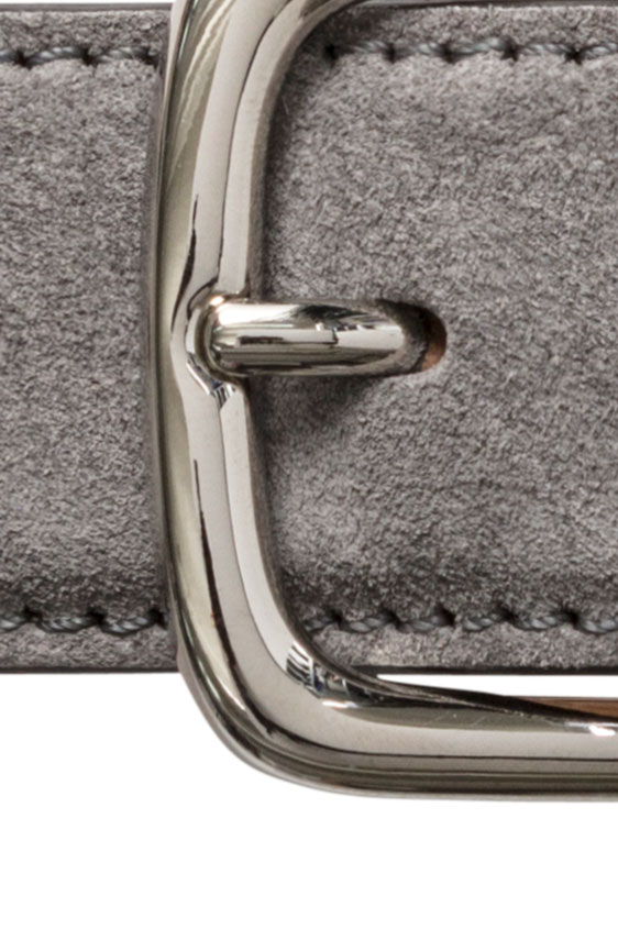 Светло-серый ремень из замши