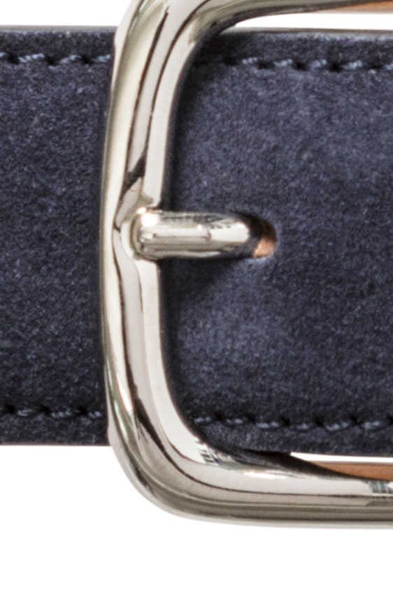 Темно-синий ремень из замши