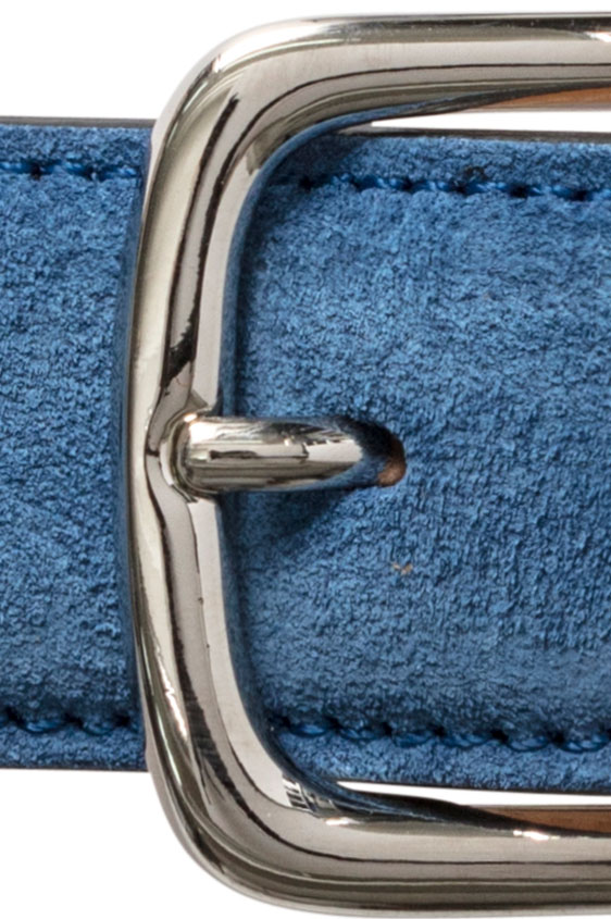 Синий ремень из замши