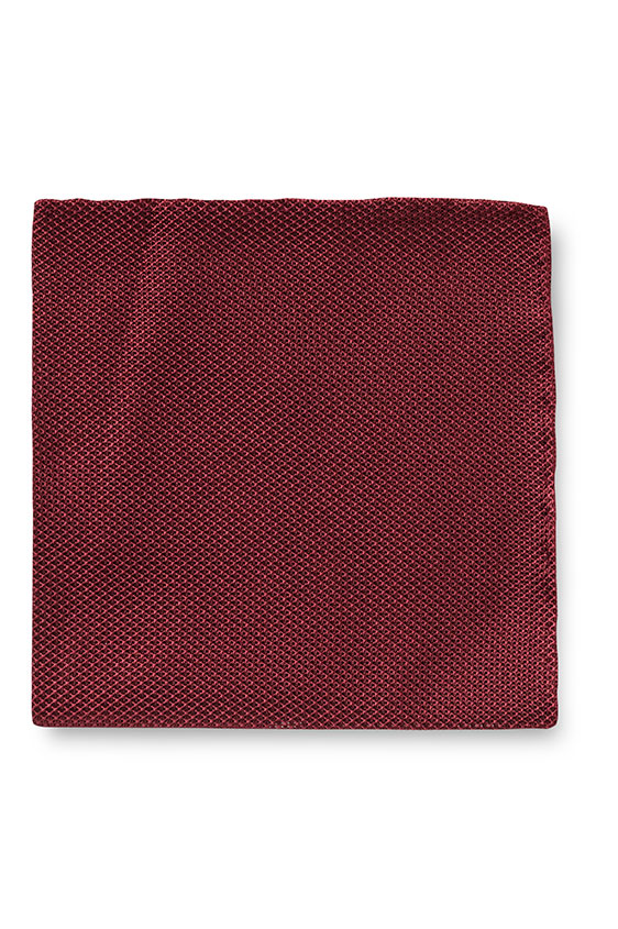 Темно-красный нагрудный платок плетеной фактуры
