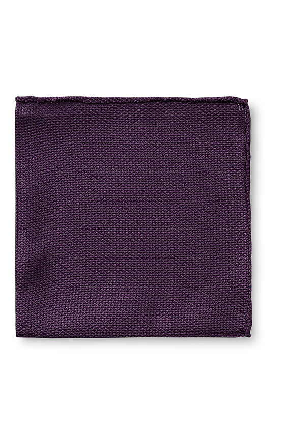 Темно-фиолетовый нагрудный платок плетеной фактуры