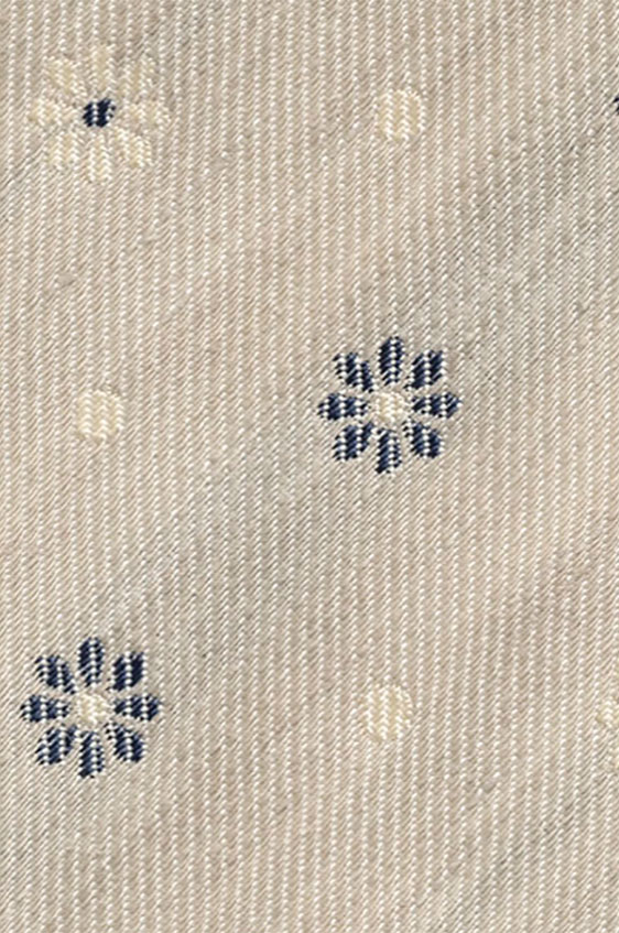 Бежевый галстук с цветочным принтом