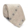 Бежевый галстук с цветочным принтом