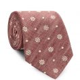 Красный галстук с цветочным принтом