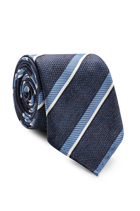 Тёмно-синий галстук в полоску