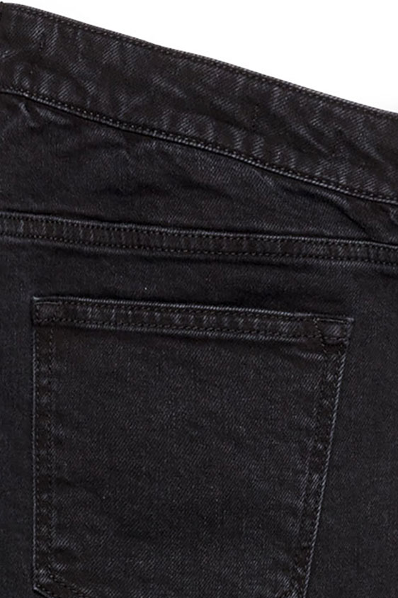 Джинсы черного цвета из стираного денима