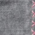 Серый нагрудный платок с розовой окантовкой