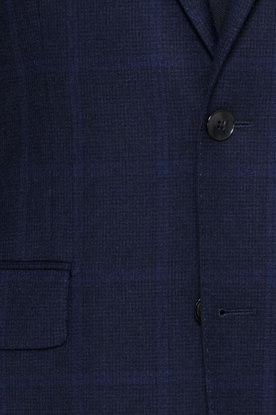 Темно-синий костюм из шерсти с кашемиром в крупную клетку