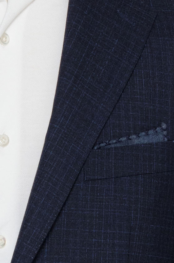 Синий костюм из шерсти