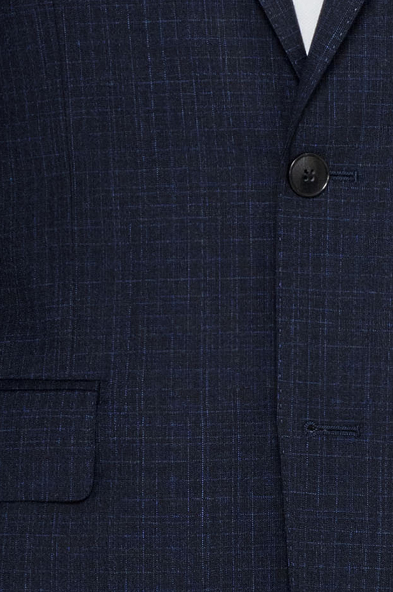 Синий костюм из шерсти