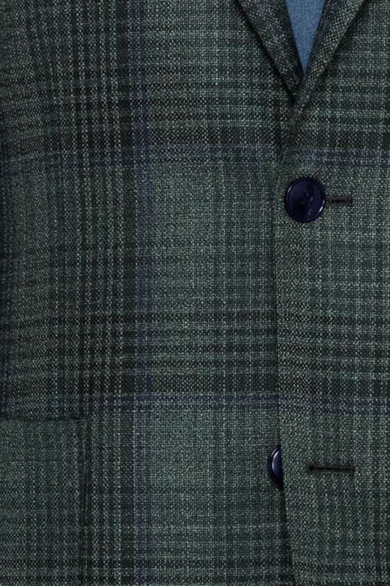 Зелёный пиджак в крупную голубую клетку