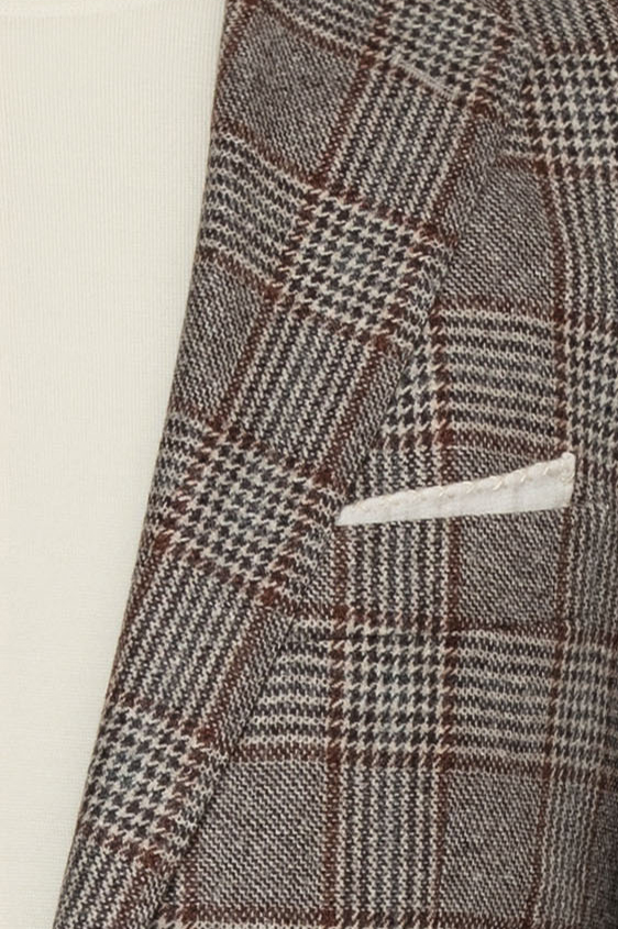 Темно-бежевый пиджак из шерсти в клетку “Гленчек”