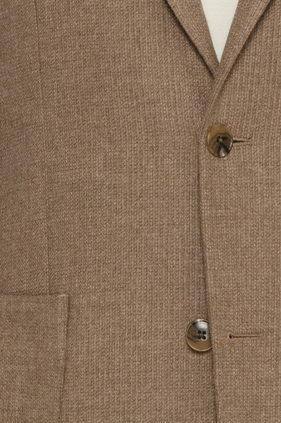 Бежевый пиджак из шерсти и шёлка