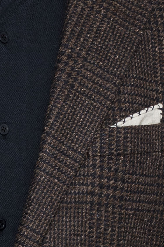 Темно-коричневый пиджак в клетку “Гленчек”