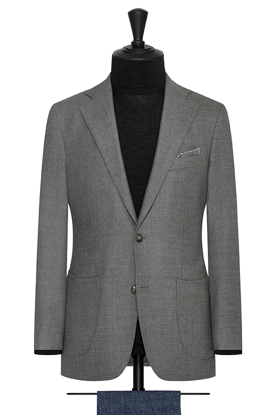 Серый пиджак из шерсти