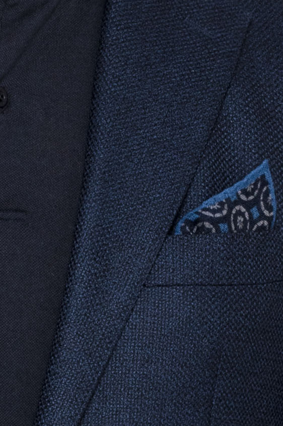 Черно-синий пиджак из шерсти