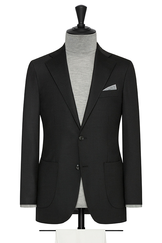 Черный пиджак из смесовой шерсти