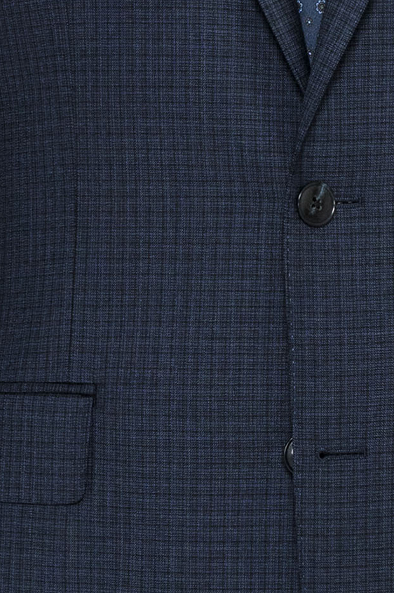 Синий костюм из шерсти