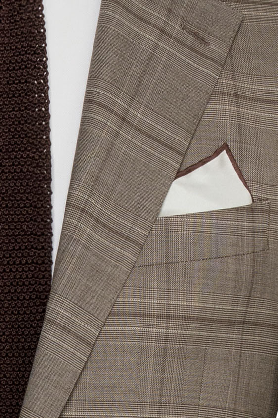 Светло-коричневый пиджак в коричневую клетку “Гленчек”
