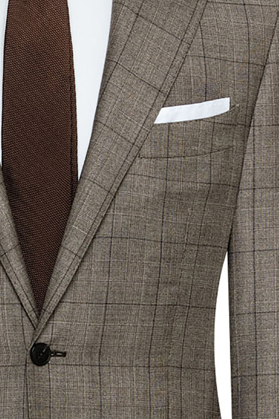 Серо-коричневый костюм в клетку “Гленчек”