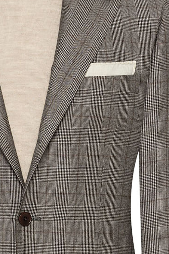 Светло-коричневый костюм в клетку “Гленчек”