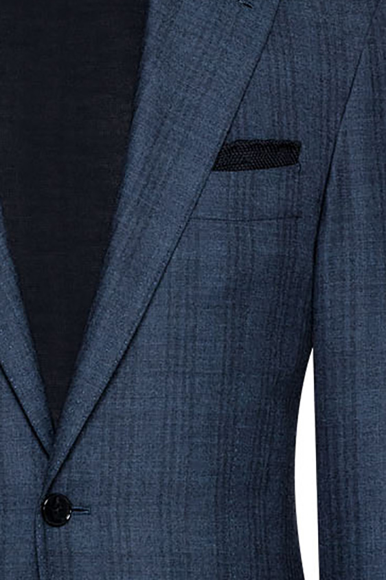 Темно-синий костюм из шерсти и шелка