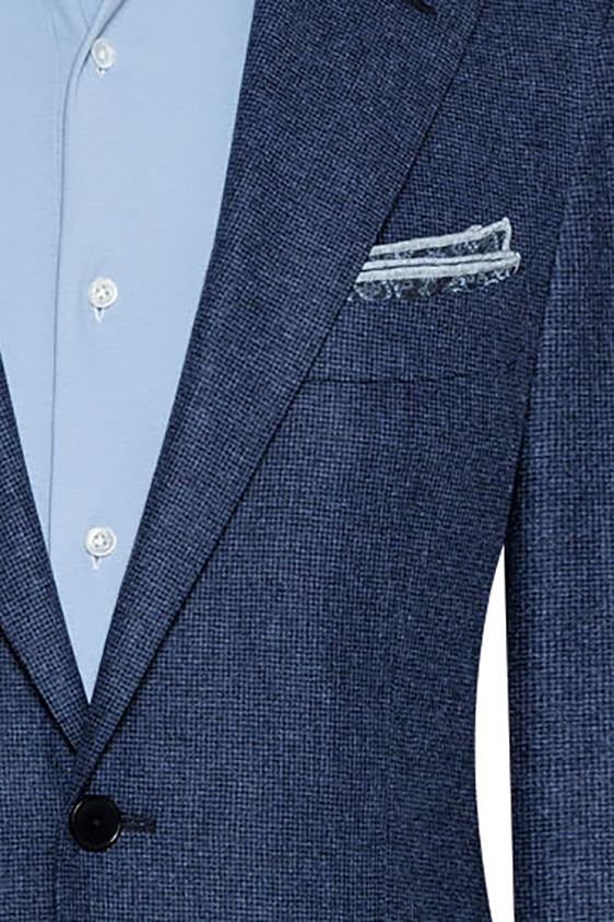 Синий костюм из шерсти и кашемира