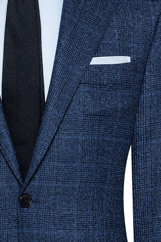 Синий костюм в клетку “Гленчек”