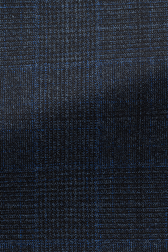 Синий костюм в клетку с эффектом стрейч