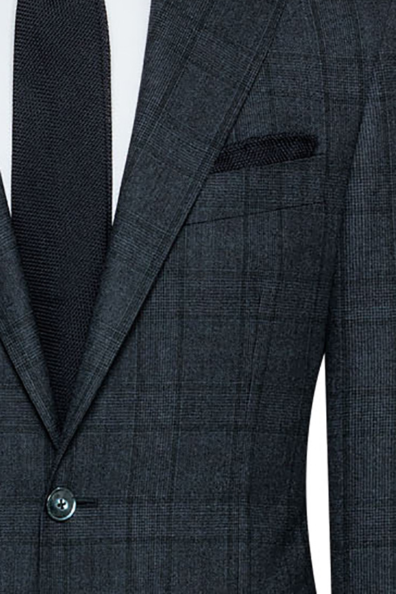 Темно-синий костюм в клетку “Гленчек”