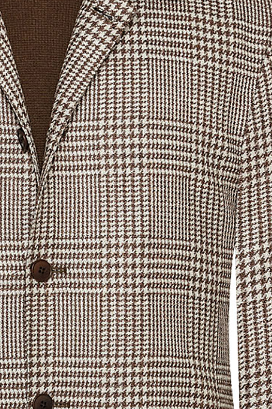 Бежево-коричневый пиджак в клетку “Гленчек”