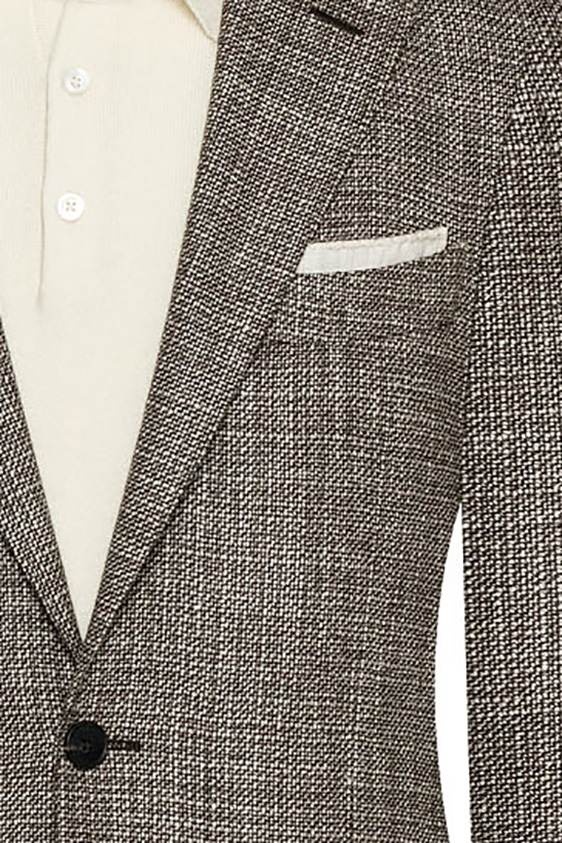 Темно-коричневый пиджак из шерсти и шелка