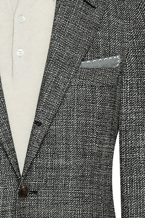 Темно-серый пиджак из шерсти и шелка