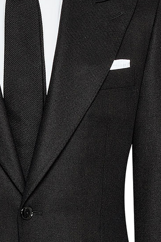 Черный пиджак из шелка и шерсти